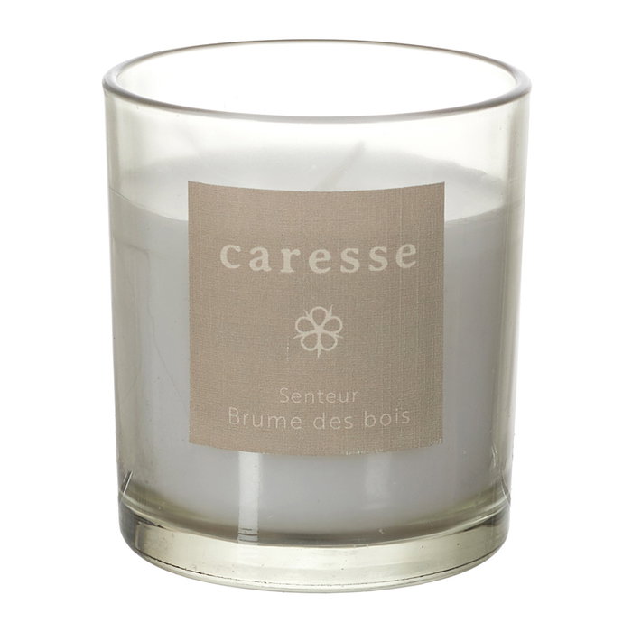 Home Deco Factory Vela Perfumada Colección Cocooning Aroma Bruma del Bosque con Campana Vidrio Madera Acacia 90g 18h