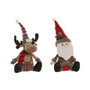 DKD Home Decor Figuras de Poliéster Navidad Alpina 2 Piezas Rojo y Verde