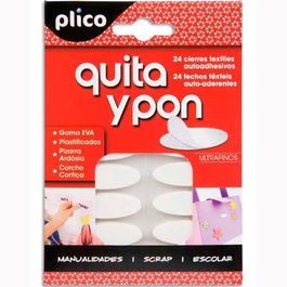 Plico Piezas De Velcro Autoadhesivo Ovalado Quita Y Pon Cierre Textil Manualidades Disfraces Blister 24U