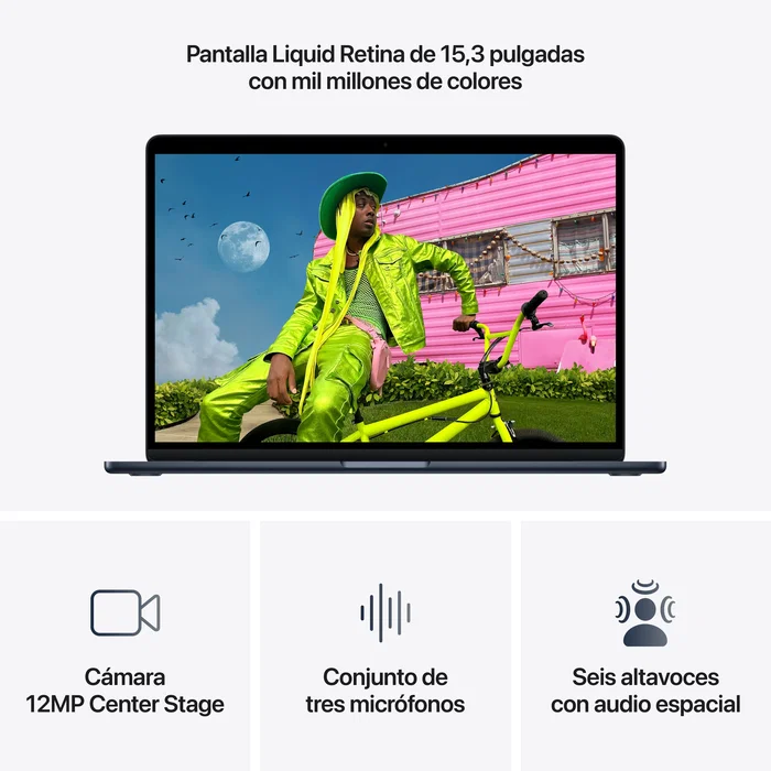 Apple MacBook Air 15,3 pulgadas M5 16GB 512GB SSD Medianoche