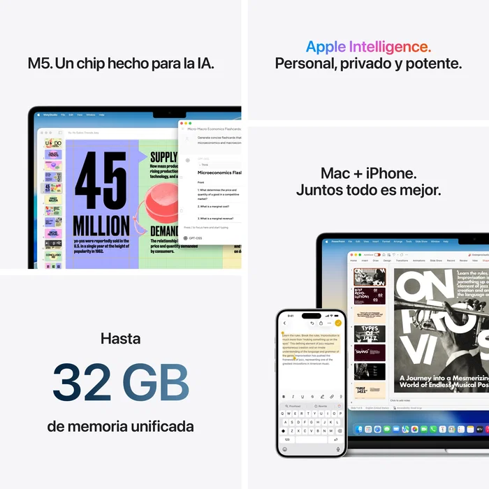 Apple MacBook Air 15,3 pulgadas M5 16GB 512GB SSD Medianoche