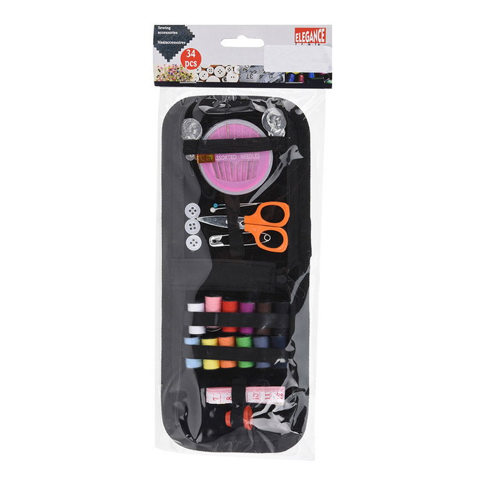Elegance Kit de costura en estuche de 34 piezas Negro