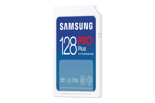 Samsung PRO Plus MB-SD128S Tarjeta SDXC de 128 GB, UHS-I Clase 10, Velocidad de Lectura 180 MB/s, Velocidad de Escritura 130 MB/s