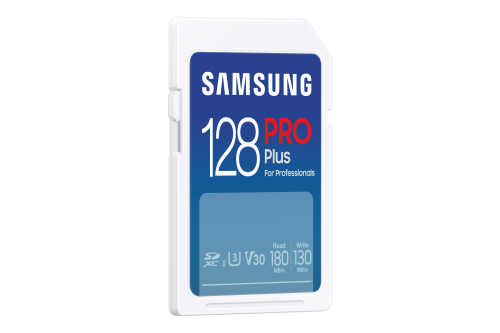 Samsung PRO Plus MB-SD128S Tarjeta SDXC de 128 GB, UHS-I Clase 10, Velocidad de Lectura 180 MB/s, Velocidad de Escritura 130 MB/s
