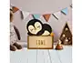 Wondee Vintiun Lámpara Personalizable Pingüino de Madera para Noche Bebé o Niños - Luz Quitamiedos con Carga USB-C y Kit de Letras