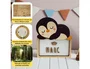 Wondee Vintiun Lámpara Personalizable Pingüino de Madera para Noche Bebé o Niños - Luz Quitamiedos con Carga USB-C y Kit de Letras