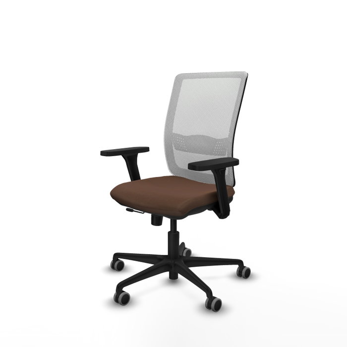 PIQUERAS Y CRESPO Silla de oficina Haches con mecanismo Sincro/Traslack, Marrón y Blanco PIQUERAS Y CRESPO Silla de oficina Haches con mecanismo Sincro/Traslack, Marrón y Blanco