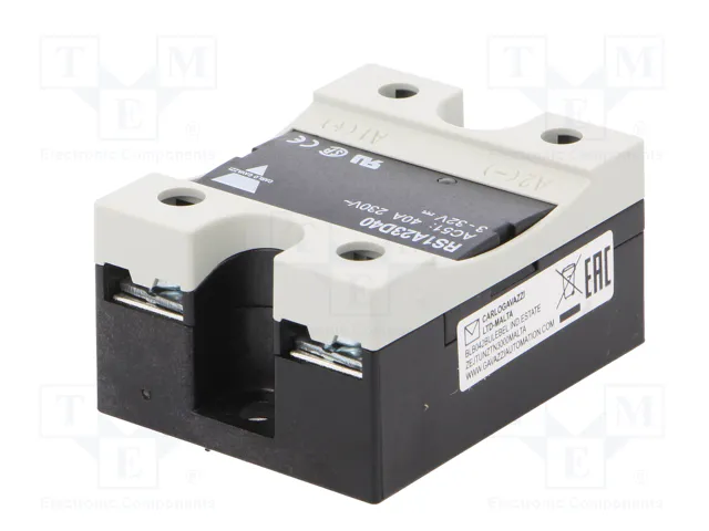 CARLO GAVAZZI RS1A23D40 Relé semiconductor monofásico 40A 42-265VAC CARLO GAVAZZI RS1A23D40 Relé semiconductor monofásico 40A 42-265VAC