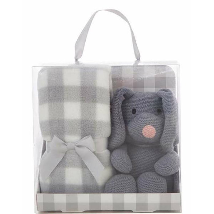 Creaciones Llopis Set de Manta Cuadros Gris 90 x 75 cm + Perro 26 cm Creaciones Llopis Set de Manta Cuadros Gris 90 x 75 cm + Perro 26 cm