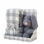 Creaciones Llopis Set de Manta Cuadros Gris 90 x 75 cm + Perro 26 cm