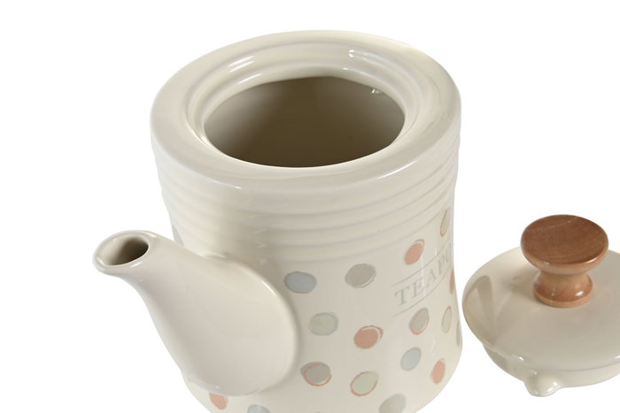 DKD Home Decor Tetera de Gres Beige con Cierre Hermético 1L 12 x 16.5 x 22.5 cm DKD Home Decor Tetera de Gres Beige con Cierre Hermético 1L 12 x 16.5 x 22.5 cm