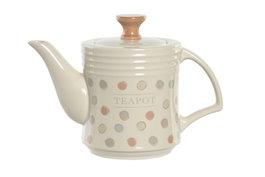 DKD Home Decor Tetera de Gres Beige con Cierre Hermético 1L 12 x 16.5 x 22.5 cm