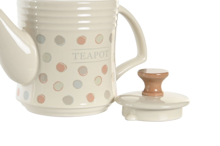DKD Home Decor Tetera de Gres Beige con Cierre Hermético 1L 12 x 16.5 x 22.5 cm DKD Home Decor Tetera de Gres Beige con Cierre Hermético 1L 12 x 16.5 x 22.5 cm