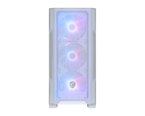 MSI MAG FORGE M100R WHITE Caja PC Torre Midi Micro-ATX, 3x120mm ARGB Frontal, 1x120mm ARGB Trasero, 2xUSB 2.0, 1xUSB 3.2, Blanca