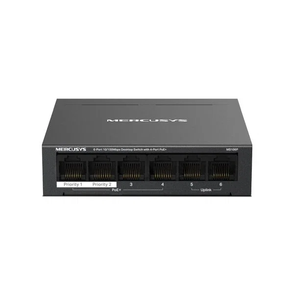 Mercusys MS106P Switch PoE+ no gestionable 6 puertos RJ45 100Mbps 40W 250m