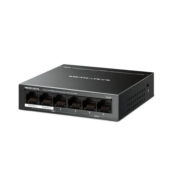 Mercusys MS106P Switch PoE+ no gestionable 6 puertos RJ45 100Mbps 40W 250m