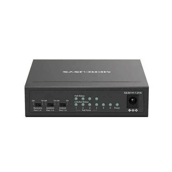 Mercusys MS106P Switch PoE+ no gestionable 6 puertos RJ45 100Mbps 40W 250m
