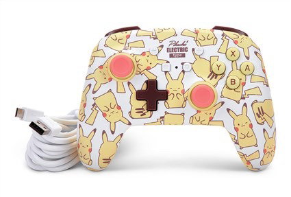 Power A Mando con Cable 1526547-01 para Nintendo Switch Pikachu Blush con Cable de 3m y Botones Asignables