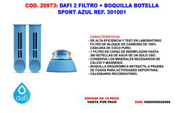 DAFI FINSTOCK 2 Filtros + Boquilla Botella Sport Azul