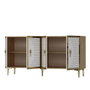 Hanah Home Consola Zafiro, Blanco, Dorado 150x75x32 cm