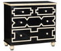 DKD Home Decor Cómoda Bone 23 Taracea Negro Marfil 51 x 99 x 111 cm