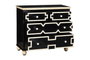 DKD Home Decor Cómoda Bone 23 Taracea Negro Marfil 51 x 99 x 111 cm