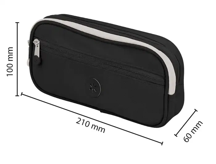 Antartik Fusion Flex Estuche Portatodo con 3 Cremalleras, Negro, Compañero Mochila, 110x220x60 mm Antartik Fusion Flex Estuche Portatodo con 3 Cremalleras, Negro, Compañero Mochila, 110x220x60 mm