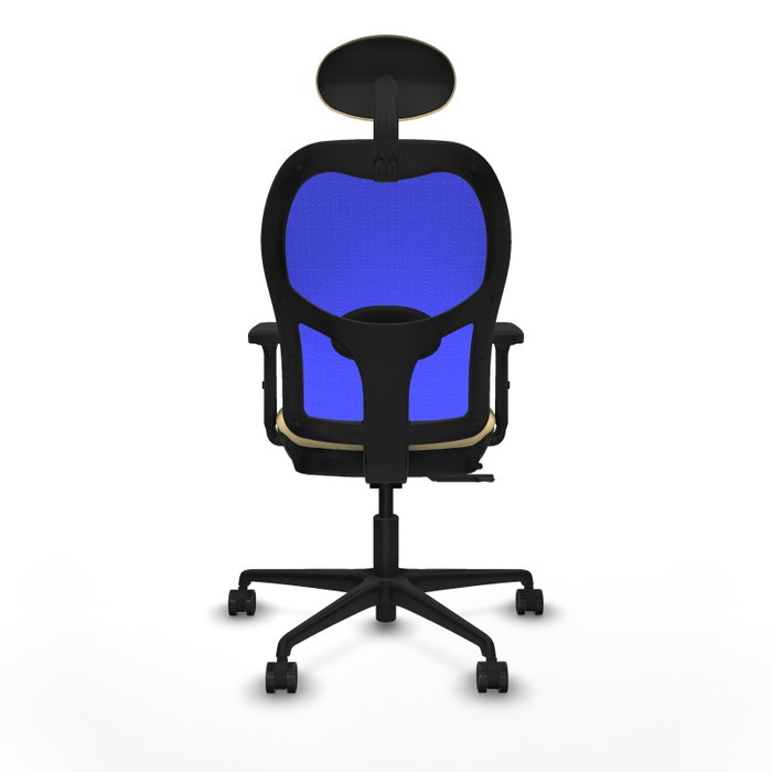 PIQUERAS Y CRESPO Silla de oficina Jorquera con mecanismo Sincro/Traslack, Similpiel Crema y Malla Azul