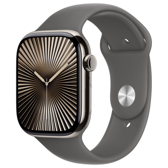 Apple Watch Series 10 GPS + Cellular 46mm Titanio Natural con Banda Deportiva Gris Piedra S/M Apple Watch Series 10 GPS + Cellular 46mm Titanio Natural con Banda Deportiva Gris Piedra S/M