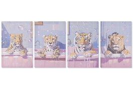 DKD Home Decor Cuadro Lienzo MDF 40x2x60 Animal Baño Surtido de 8 unidades