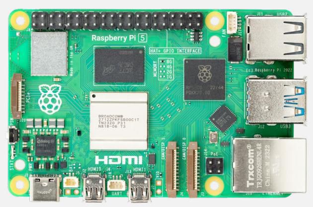 Raspberry Pi 5 con 8 GB de RAM y procesador ARM Cortex-A76 Raspberry Pi 5 con 8 GB de RAM y procesador ARM Cortex-A76