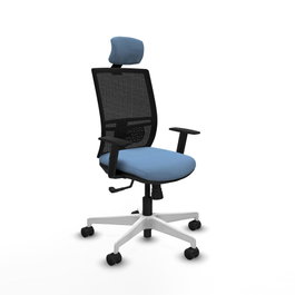 PIQUERAS Y CRESPO Silla de oficina Yunquera con mecanismo Sincro, Azul cielo y Negro