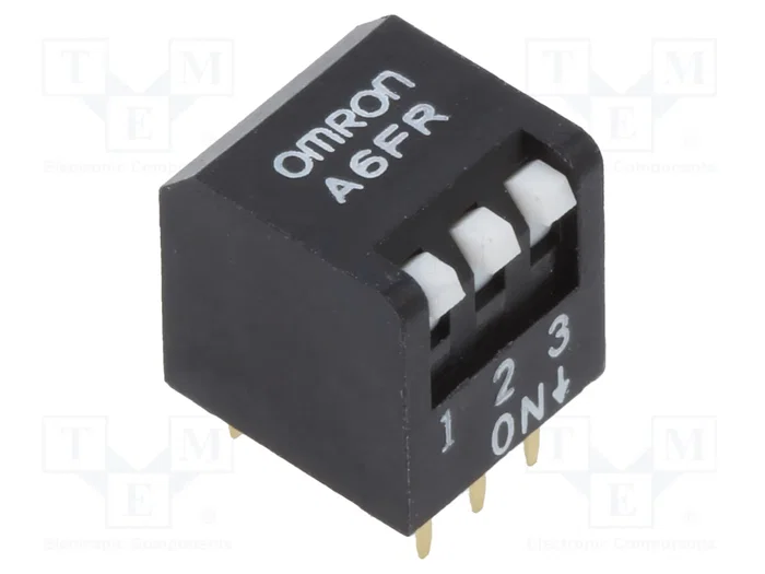 Aratas (Formerly Omron Components) DIP-SWITCH de 3 secciones, ON-OFF, THT Aratas (Formerly Omron Components) DIP-SWITCH de 3 secciones, ON-OFF, THT