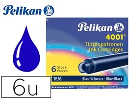 Pelikan TP6 Tinta Estilografica Azul/Negro Caja de 6 Cartuchos
