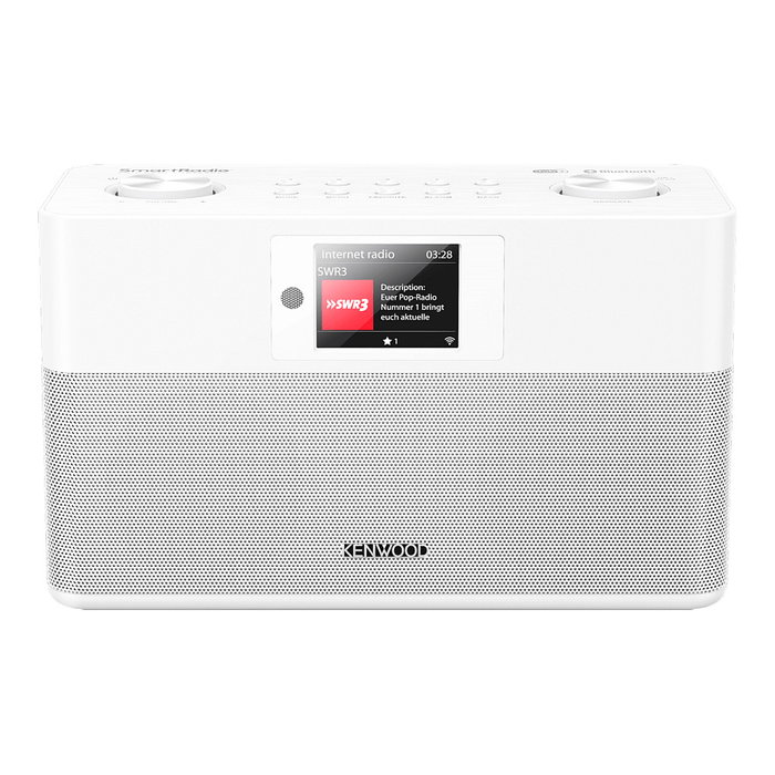 Kenwood CR-ST100S-W Radio Internet/DAB+/FM con Bluetooth, Altavoces 20W, WiFi, Pantalla 2.4", USB, Alarma, Color Blanco