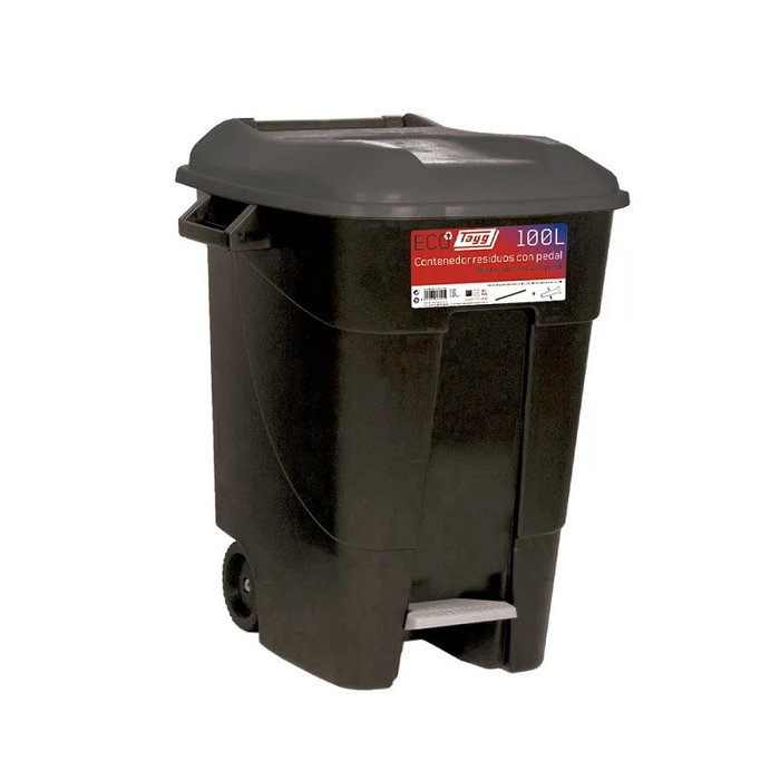 Tayg Contenedor de Residuos con Pedal 100L Gris Tayg Contenedor de Residuos con Pedal 100L Gris