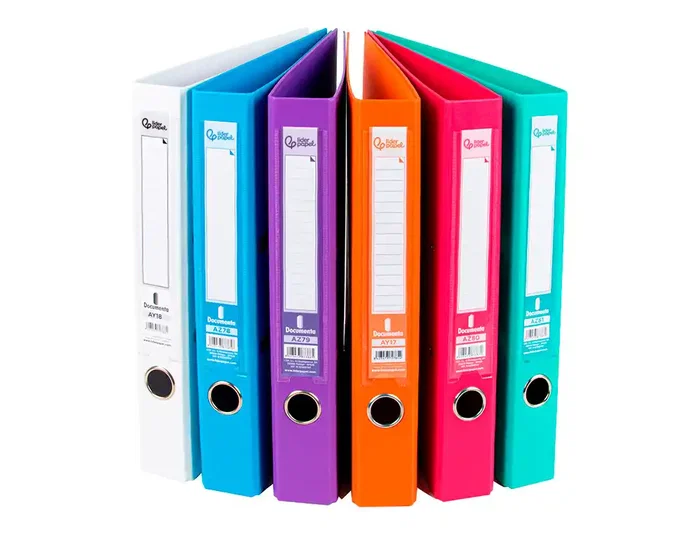 Liderpapel Archivador de Palanca A4 Forrado PVC Lomo 52 mm Colores Surtidos