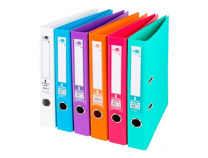 Liderpapel Archivador de Palanca A4 Forrado PVC Lomo 52 mm Colores Surtidos