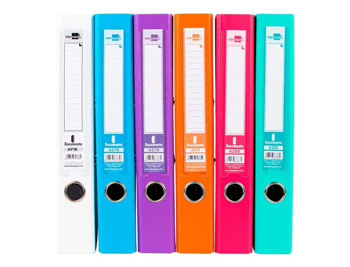 Liderpapel Archivador de Palanca A4 Forrado PVC Lomo 52 mm Colores Surtidos