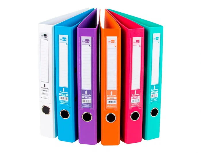 Liderpapel Archivador de Palanca A4 Forrado PVC Lomo 52 mm Colores Surtidos