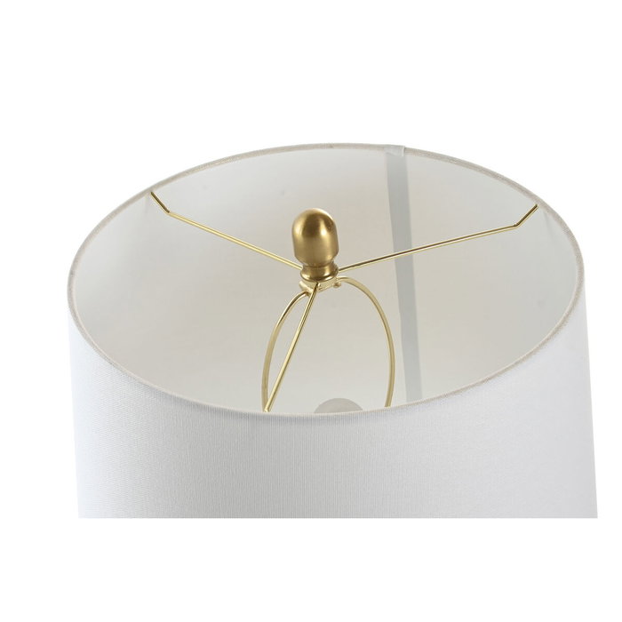 DKD Home Decor Lámpara de Sobremesa de Cerámica y Algodón Blanco y Dorado DKD Home Decor Lámpara de Sobremesa de Cerámica y Algodón Blanco y Dorado