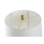 DKD Home Decor Lámpara de Sobremesa de Cerámica y Algodón Blanco y Dorado