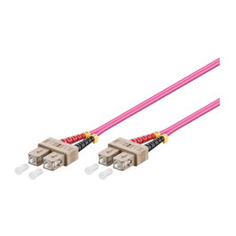 GoodConnections Patchkabel LWL Duplex OM4 Multimodo 50/125, SC/SC, LSZH, Polaridad Intercambiable, 1m, Violeta - Referencia: LW-801SC4
