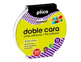Cinta Adhesiva Doble Cara Plico Rollo 15X50 (Set de 8)