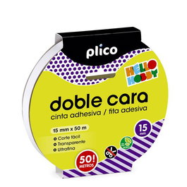 Cinta Adhesiva Doble Cara Plico Rollo 15X50 (Set de 8)