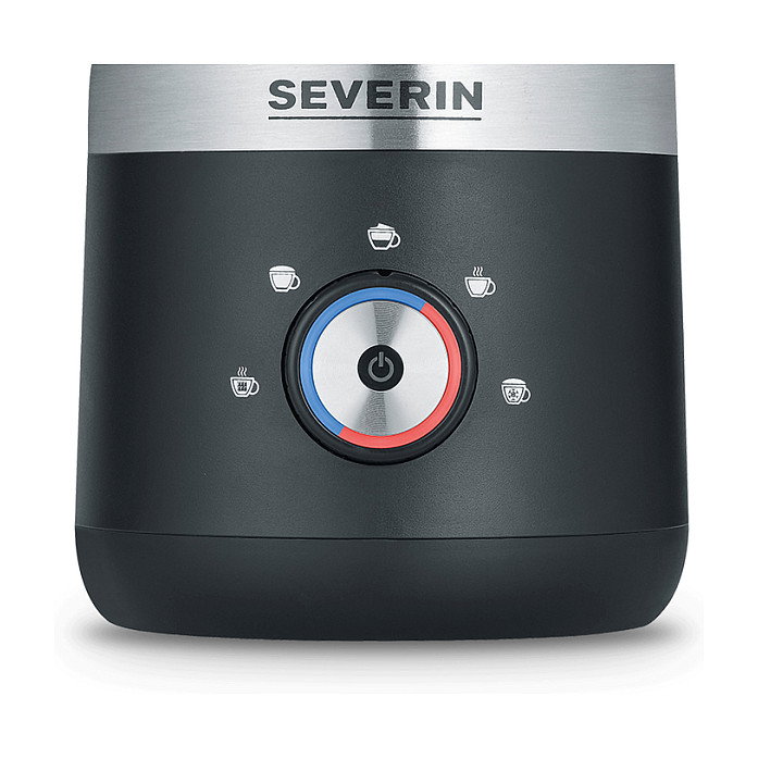 Severin SM 3588 Espumador de Leche Eléctrico Portátil, Negro y Plata, 550 W, Acero Inoxidable, 150 ml para Espuma, 300 ml para Calentar