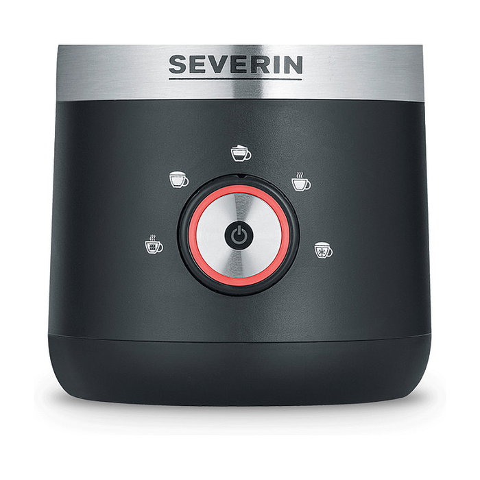 Severin SM 3588 Espumador de Leche Eléctrico Portátil, Negro y Plata, 550 W, Acero Inoxidable, 150 ml para Espuma, 300 ml para Calentar