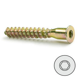 Duver Tornillo Autorroscante Rosca Madera Allen Bicromatado 6,3-60 Cabeza Plana Con Punta (Largo Total 57Mm, Diam.Cab.10Mm)