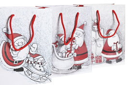 DKD Home Decor Bolsa Navidad Tradicional Rojo Blanco Papa Noel 12 Unidades 13 x 32 x 26 cm