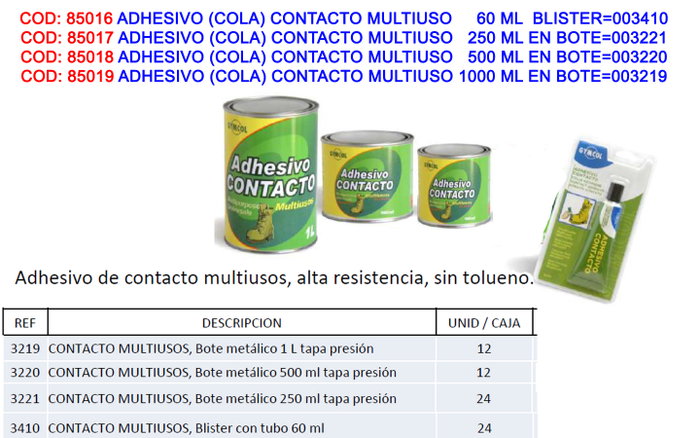 UNECOL Adhesivo de Contacto Multiuso 250 ml UNECOL Adhesivo de Contacto Multiuso 250 ml